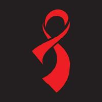 mundo SIDA día rojo cinta icono vector diseño