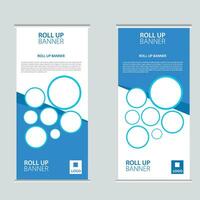 Roll up banner vertical template modern x-banner and flag banner vector design