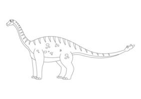 Black and White Shunosaurus Dinosaur Cartoon Character Vector. Coloring Page of a Shunosaurus Dinosaur vector
