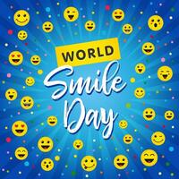 Happy World Smile Day greeting card concept. vector