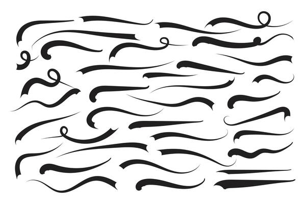 Text Tails Swoosh Baseball Sign, Typography font curve tail, font swoosh tail ornamental vector, baseball tail shape for text ornaments football or athletics tail, ornamental swash underline Swirl