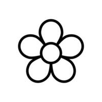 Daisy Flower Flat Outline Icon Isolated Vector Illustration