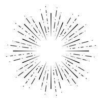 Sunburst Retro Dash Lines Radial Vector Illustration