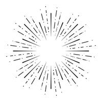 Sunburst Retro Dash Lines Radial Vector Illustration