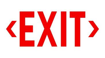 Exit Sign Red Arrow Vector Illustration