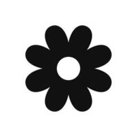 Simple Flower Silhouette Decorative Icon Isolated Vector Illustration