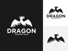 Vector high mountains dragon wings logo