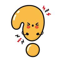 Angry Question mark character. Vector hand drawn cartoon kawaii character illustration icon. Isolated on white background. Sad Question mark character concept