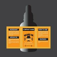 Free vector beard oil for men package design