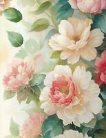 beautiful flowers in pastel colors Beautifully and perfectly painted with oil and water colors. photo