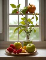 picture of the flower is in the white window with a light sunlight, with the beginning of the bright new morning, starting the work that is pink flowers before starting the event is a refreshing story photo