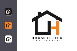 house logo design with letter h vector concept