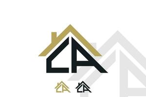 letter ca logo design with house illusration concept vector