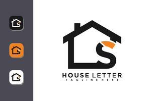 casa logo diseño con letra s vector concepto