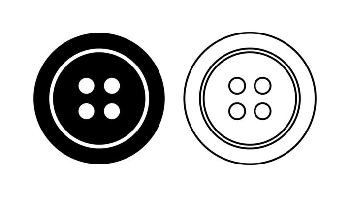 Vector Silhouette and Outline Buttons Transparent Background