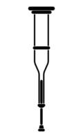 Vector Silhouette of a Crutch on Transparent Background