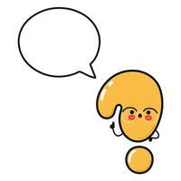 Exclamation point with speech bubble. Vector hand drawn cartoon kawaii character illustration icon. Isolated on white background. Pack Exclamation point character concept