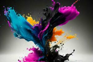 Ink paint splash. AI Generative Pro Photo