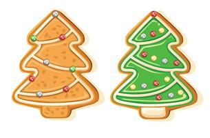 linda pan de jengibre árbol para Navidad. aislado terminado blanco antecedentes. vector ilustración.