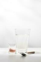 Mix pink himalayan mineral salt to drinking water. photo