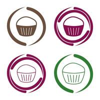 icono de vector de muffin de chocolate