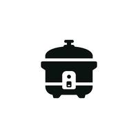 Rice cooker line icon isolated on white background vector