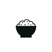 Rice bowl icon isolated on white background vector