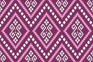 Pink traditional ethnic pattern paisley flower Ikat background abstract Aztec African Indonesian Indian seamless pattern for fabric print cloth dress carpet curtains and sarong vector