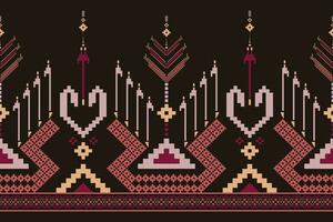 Cross stitch colorful geometric traditional ethnic pattern Ikat seamless pattern abstract design for fabric print cloth dress carpet curtains and sarong Aztec African Indian Indonesian vector
