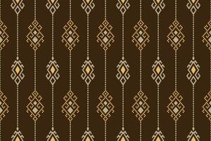 Nature vintages cross stitch traditional ethnic pattern paisley flower Ikat background abstract Aztec African Indonesian Indian seamless pattern for fabric print cloth dress carpet curtains and sarong vector