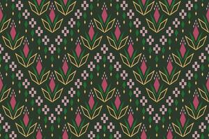 Cross stitch colorful geometric traditional ethnic pattern Ikat seamless pattern abstract design for fabric print cloth dress carpet curtains and sarong Aztec African Indian Indonesian vector