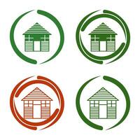 Wood Cabin Vector Icon