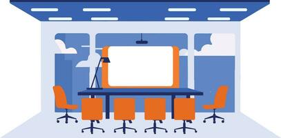 Hand Drawn Conference room table in flat style vector