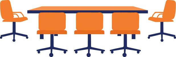 Hand Drawn Conference room table in flat style vector