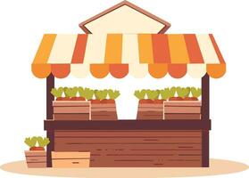 Hand Drawn Shop stall for farmers in flat style vector