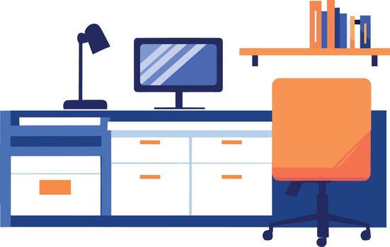 Hand Drawn Table for working in the workshop in flat style vector