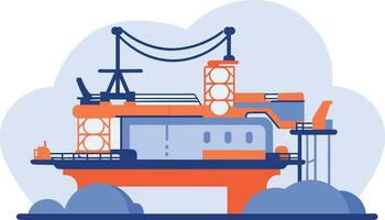 Hand Drawn Building with crane under construction in flat style vector