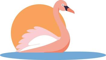 Hand Drawn Flamingos in summer concept in flat style vector