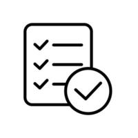 Thin line checklist, report icon on white background vector