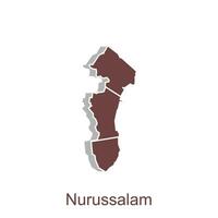 mapa ciudad de nurussalam ilustración diseño, mundo mapa internacional vector modelo con contorno gráfico bosquejo estilo aislado en blanco antecedentes