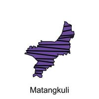 mapa de matangkuli ciudad. vector mapa provincia de aceh diseño modelo con contorno gráfico bosquejo estilo aislado en blanco antecedentes