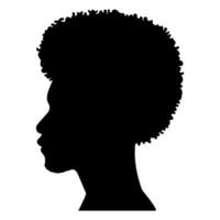 African american man head profile silhouette. Vector illustration