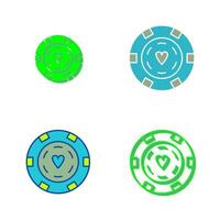 Unique Poker Chips Vector Icon