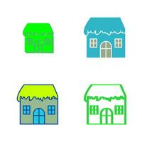 Unique House with Snow Vector Icon