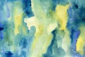 Yellow-blue green watercolor background texture photo