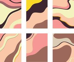 Set of images with colorful chaotic patterns vector