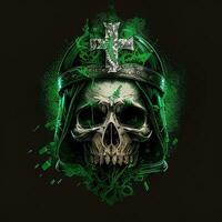 Saint Patrick's skull . AI generated art photo