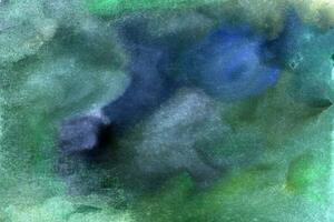 Green blue hand-drawn watercolor background photo