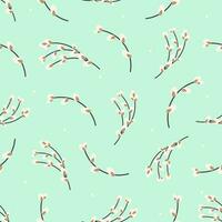Willow twigs pattern. spring pattern with willow. photo