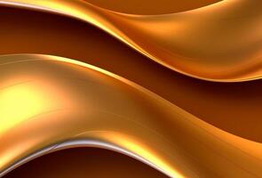 golden wave abstract luxury background, generative ai photo